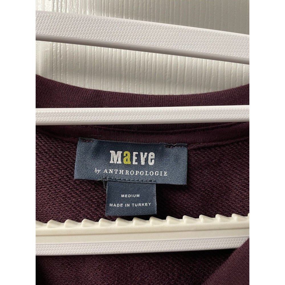 Maeve Anthropologie Womens Lace Blouse Burgundy M - Picture 3 of 5